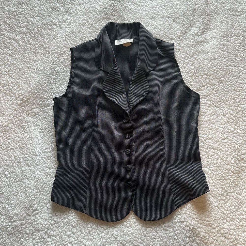 Black Pinstripe Vest